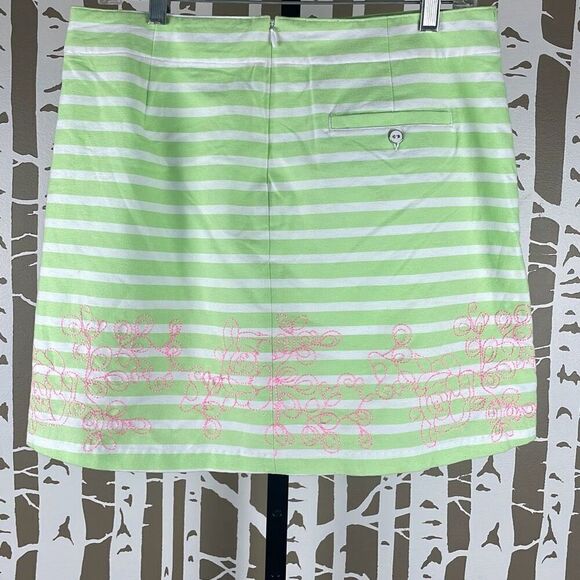 Lady Hagen Striped Embroidered Skort in Green Paradise 8 - Picture 2 of 11